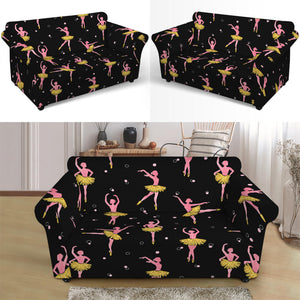 Dancing Ballet Pattern Print Loveseat Slipcover