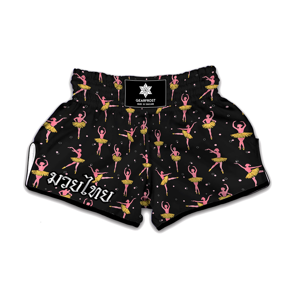 Dancing Ballet Pattern Print Muay Thai Boxing Shorts