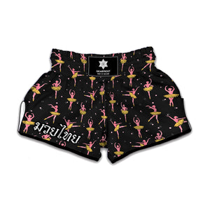 Dancing Ballet Pattern Print Muay Thai Boxing Shorts