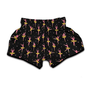 Dancing Ballet Pattern Print Muay Thai Boxing Shorts