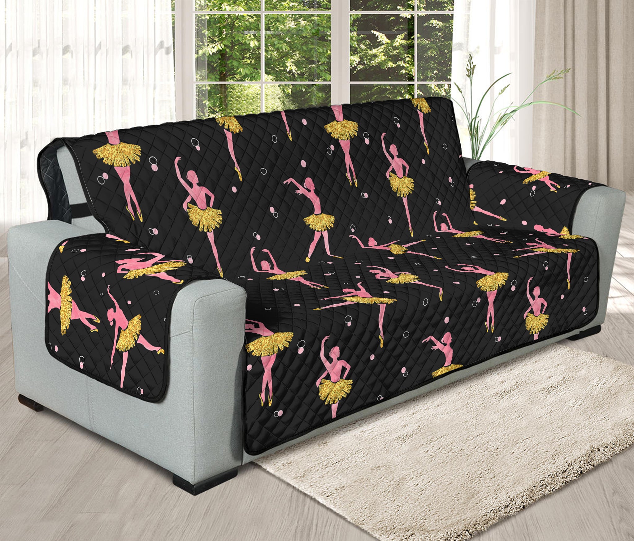 Dancing Ballet Pattern Print Oversized Sofa Protector