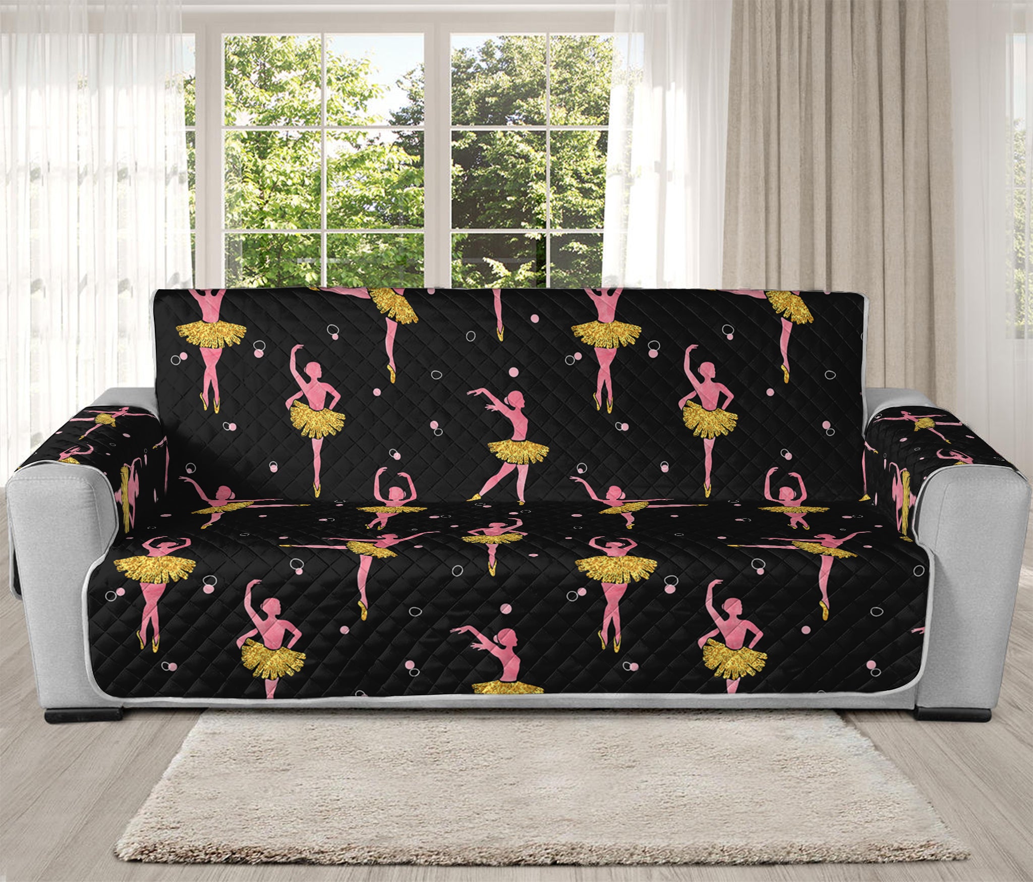 Dancing Ballet Pattern Print Oversized Sofa Protector