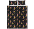 Dancing Ballet Pattern Print Quilt Bed Set