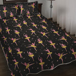 Dancing Ballet Pattern Print Quilt Bed Set