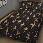 Dancing Ballet Pattern Print Quilt Bed Set