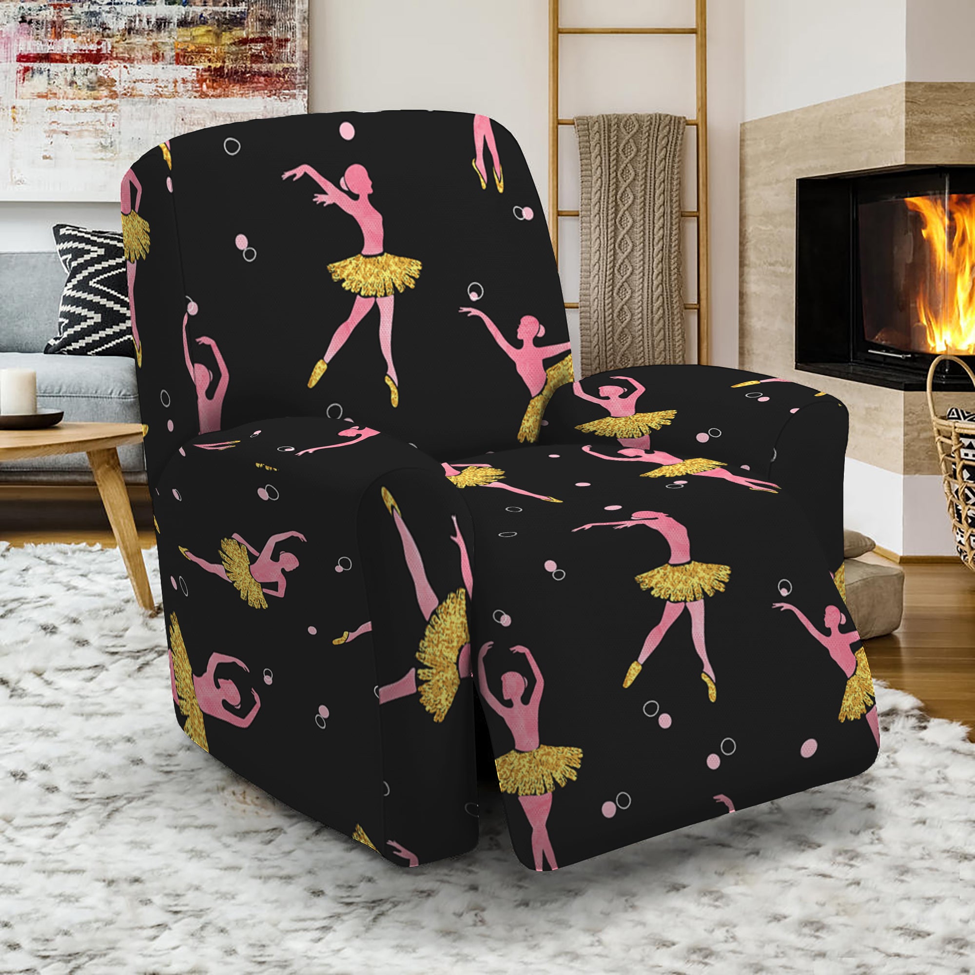 Dancing Ballet Pattern Print Recliner Slipcover