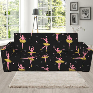 Dancing Ballet Pattern Print Sofa Slipcover