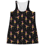 Dancing Ballet Pattern Print Women's Racerback Tank Top