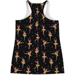 Dancing Ballet Pattern Print Women's Racerback Tank Top