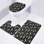 Dancing Skeleton Party Pattern Print 3 Piece Bath Mat Set
