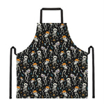 Dancing Skeleton Party Pattern Print Apron