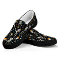 Dancing Skeleton Party Pattern Print Black Slip On Sneakers