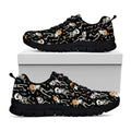 Dancing Skeleton Party Pattern Print Black Running Shoes