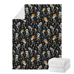 Dancing Skeleton Party Pattern Print Blanket