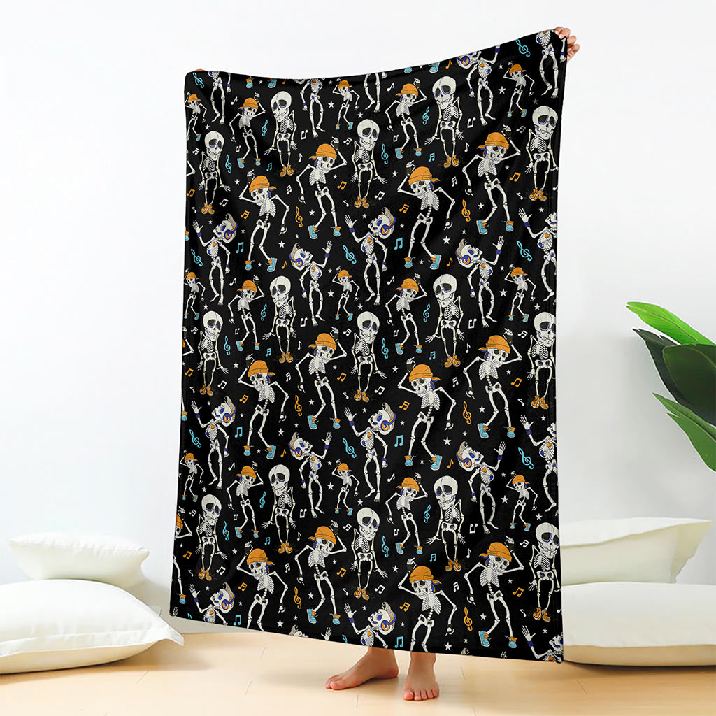 Dancing Skeleton Party Pattern Print Blanket