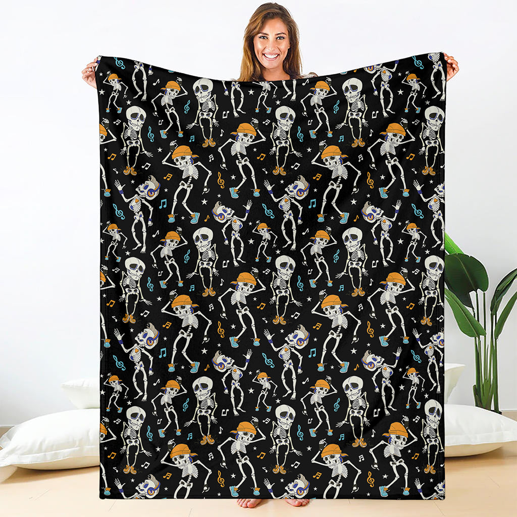 Dancing Skeleton Party Pattern Print Blanket