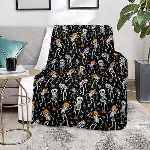 Dancing Skeleton Party Pattern Print Blanket