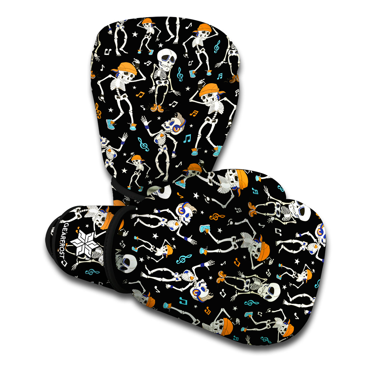 Dancing Skeleton Party Pattern Print Boxing Gloves