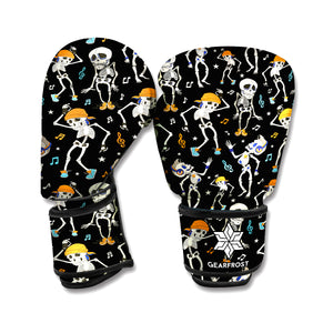 Dancing Skeleton Party Pattern Print Boxing Gloves