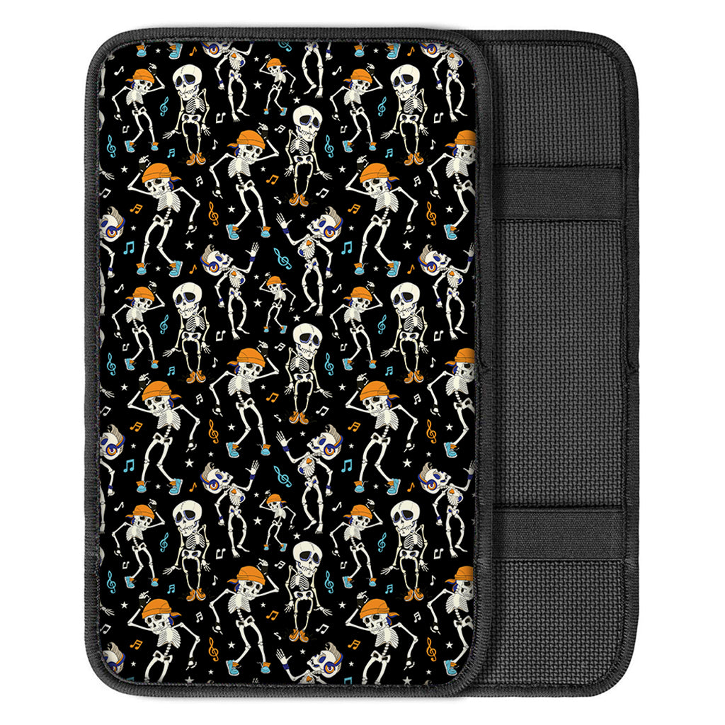 Dancing Skeleton Party Pattern Print Car Center Console Cover