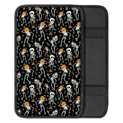 Dancing Skeleton Party Pattern Print Car Center Console Cover