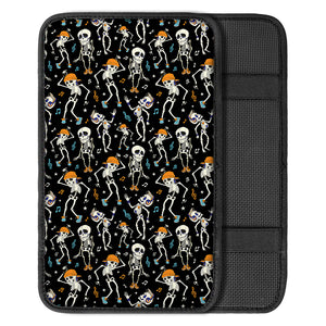 Dancing Skeleton Party Pattern Print Car Center Console Cover