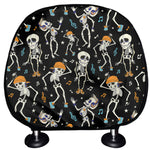 Dancing Skeleton Party Pattern Print Car Headrest Covers