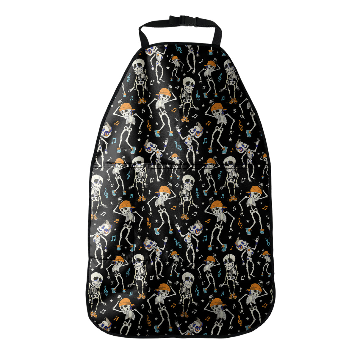 Dancing Skeleton Party Pattern Print Car Seat Organizers