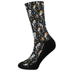 Dancing Skeleton Party Pattern Print Crew Socks