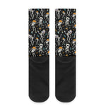 Dancing Skeleton Party Pattern Print Crew Socks