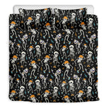 Dancing Skeleton Party Pattern Print Duvet Cover Bedding Set