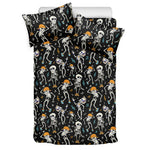 Dancing Skeleton Party Pattern Print Duvet Cover Bedding Set