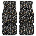 Dancing Skeleton Party Pattern Print Front and Back Car Floor Mats