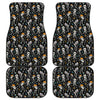 Dancing Skeleton Party Pattern Print Front and Back Car Floor Mats