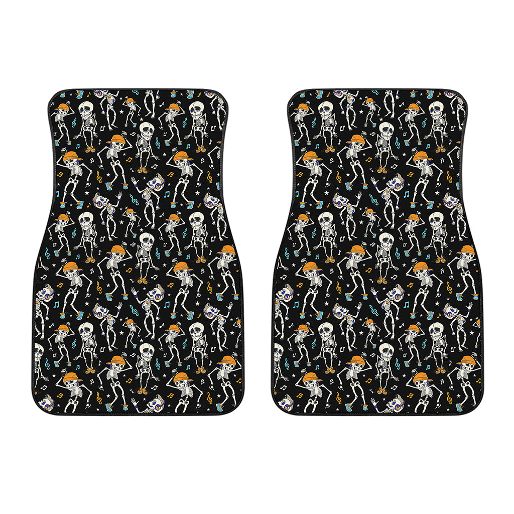 Dancing Skeleton Party Pattern Print Front Car Floor Mats