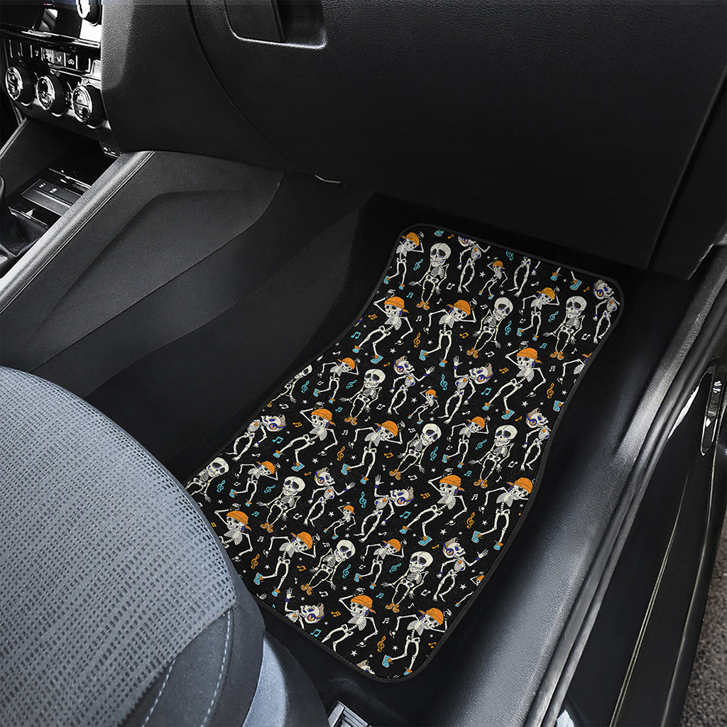 Dancing Skeleton Party Pattern Print Front Car Floor Mats