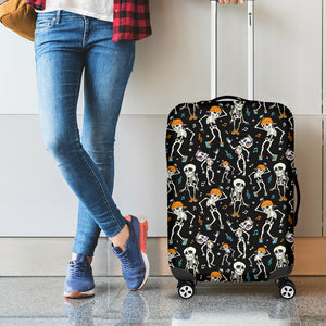 Dancing Skeleton Party Pattern Print Luggage Cover