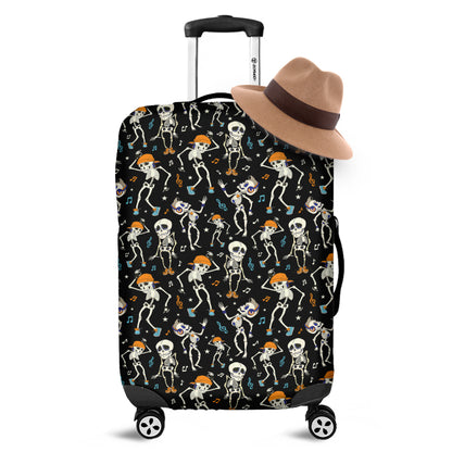 Dancing Skeleton Party Pattern Print Luggage Cover