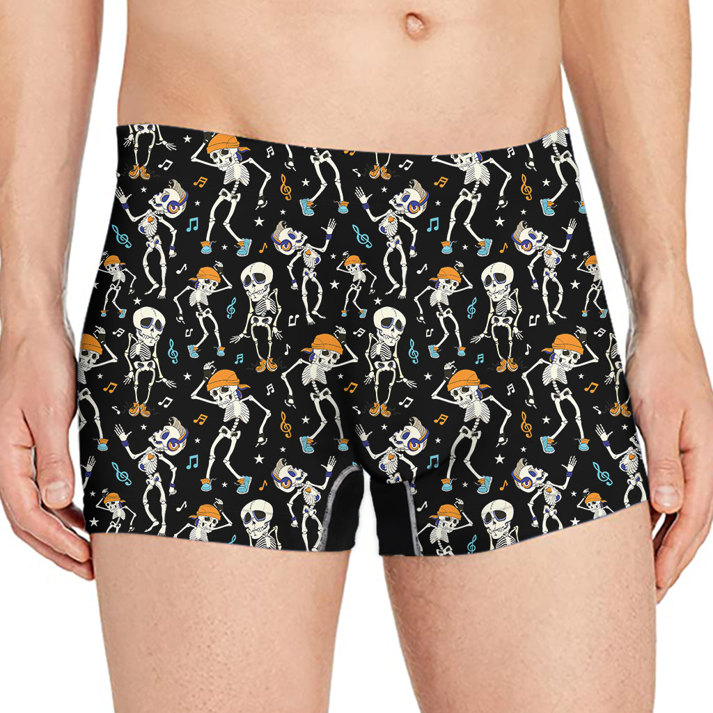 Dancing Skeleton Party Pattern Print Men's Boxer Briefs