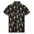 Dancing Skeleton Party Pattern Print Men's Short Sleeve Shirt