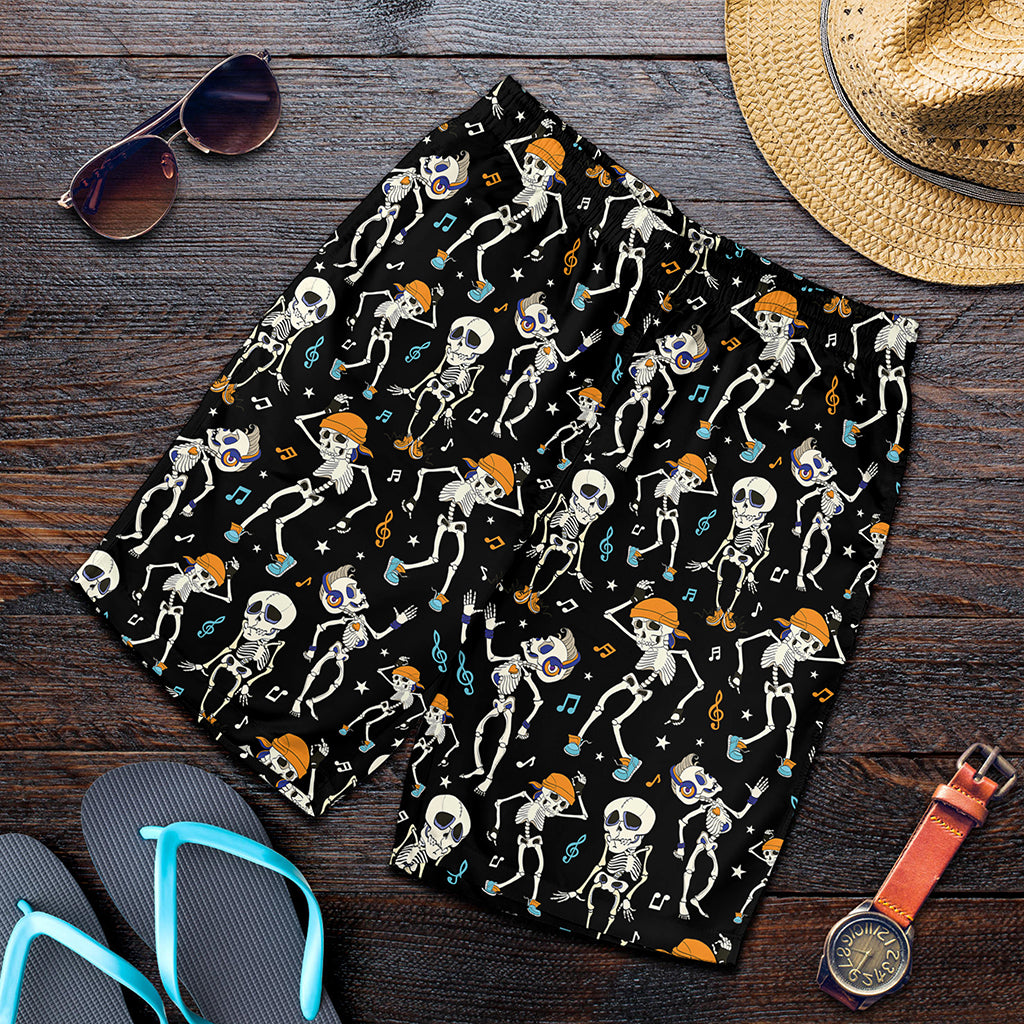 Dancing Skeleton Party Pattern Print Men's Shorts