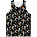 Dancing Skeleton Party Pattern Print Men's Tank Top