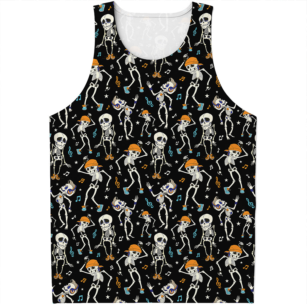 Dancing Skeleton Party Pattern Print Men's Tank Top