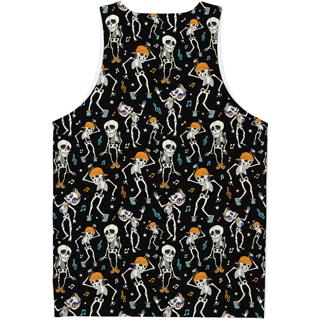 Dancing Skeleton Party Pattern Print Men's Tank Top