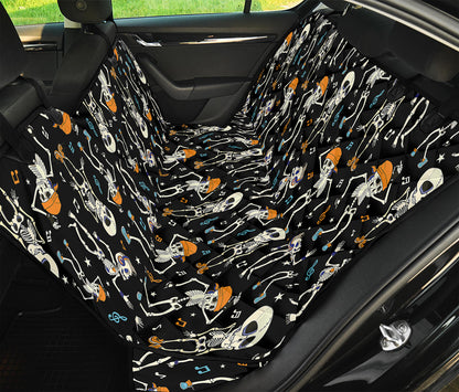 Dancing Skeleton Party Pattern Print Pet Car Back Seat Cover