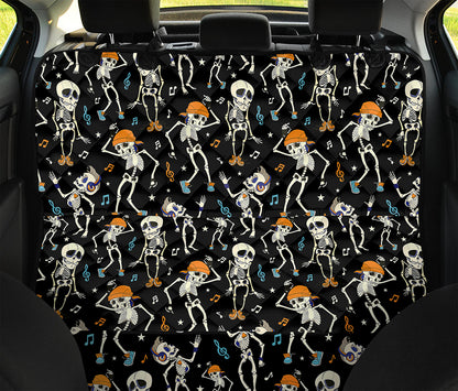 Dancing Skeleton Party Pattern Print Pet Car Back Seat Cover
