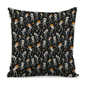 Dancing Skeleton Party Pattern Print Pillow Cover