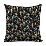 Dancing Skeleton Party Pattern Print Pillow Cover