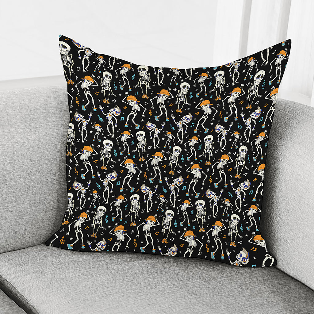 Dancing Skeleton Party Pattern Print Pillow Cover