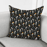 Dancing Skeleton Party Pattern Print Pillow Cover
